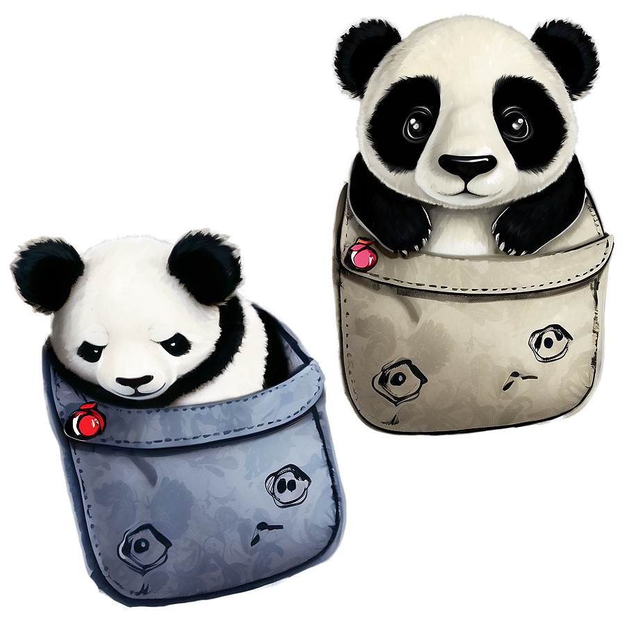 Panda In A Pocket Design Png 9 PNG Image