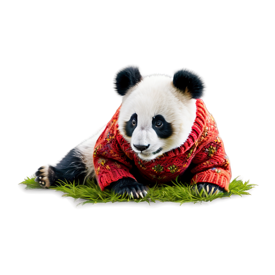 Panda In A Sweater Png 24 PNG Image