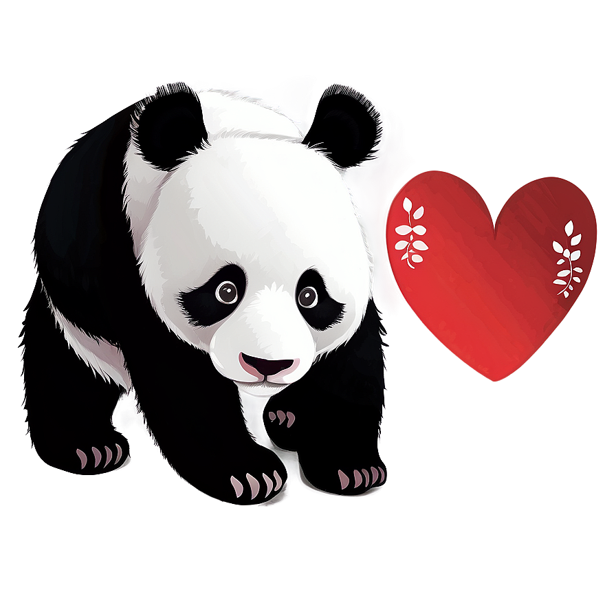 Panda Love Illustration Png Itr PNG Image