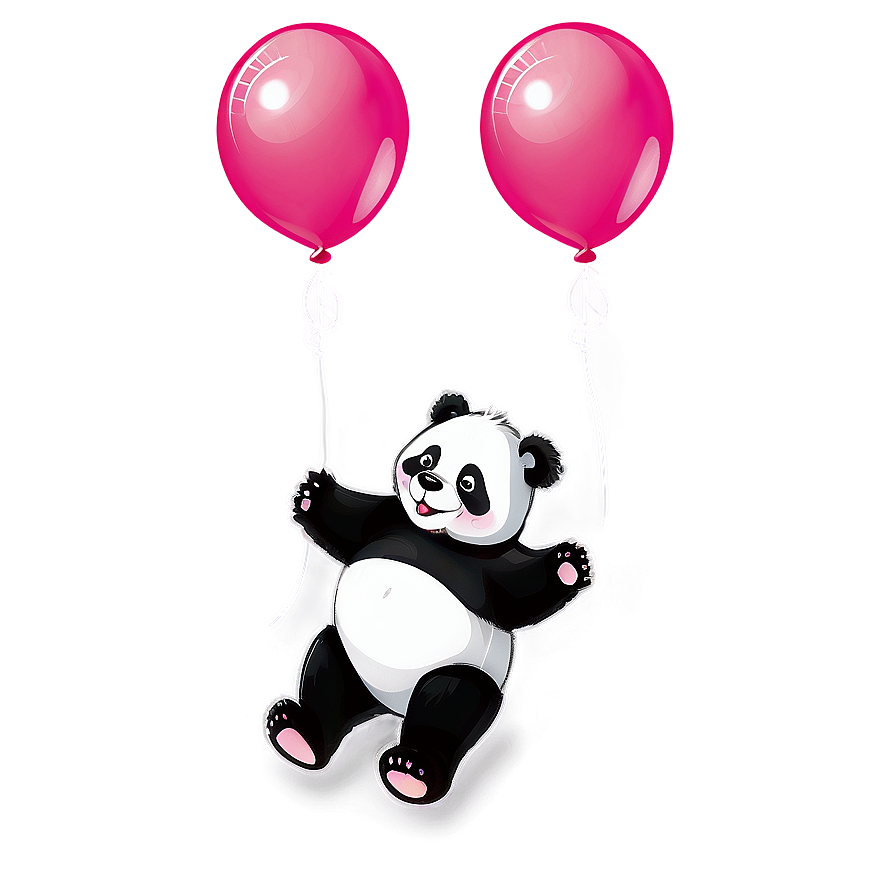 Panda With Balloons Png 5 PNG Image