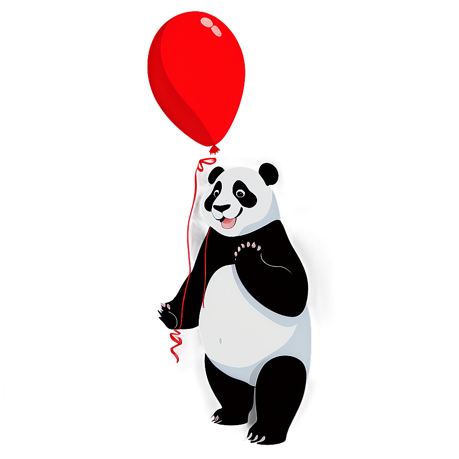 Panda With Balloons Png Vib25 PNG Image