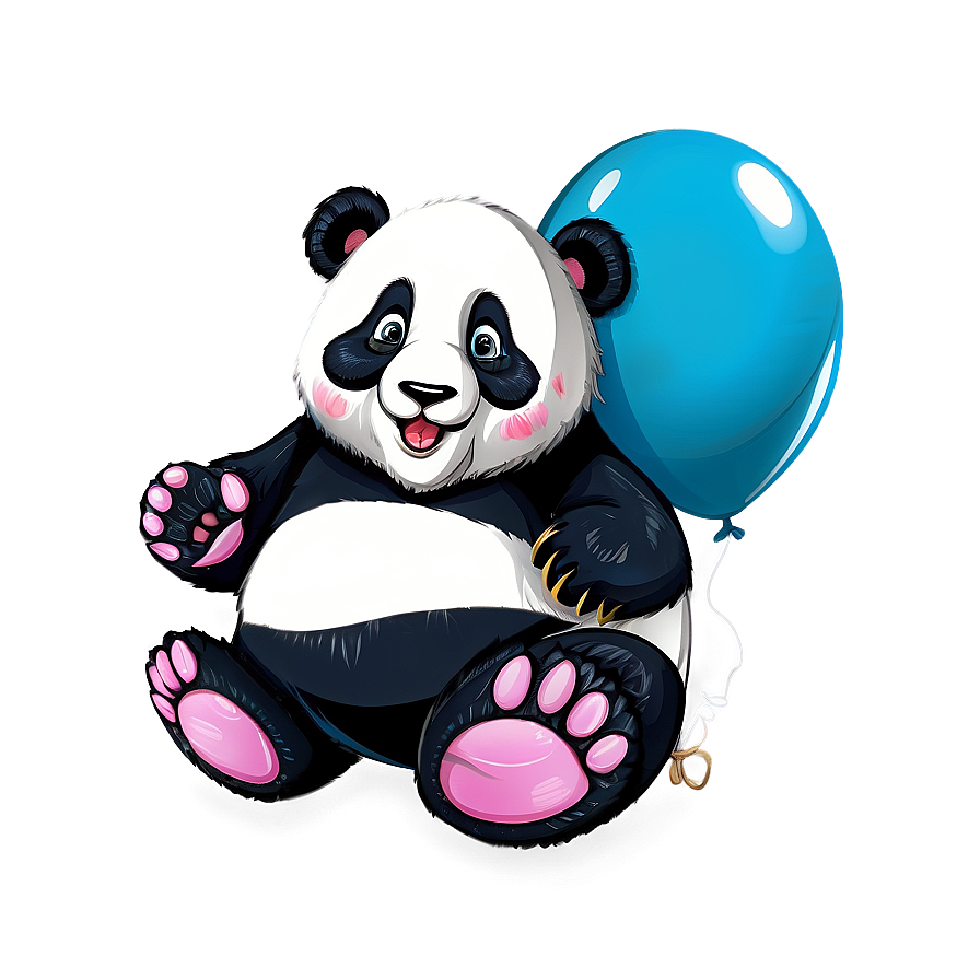 Panda With Balloons Png Whb PNG Image