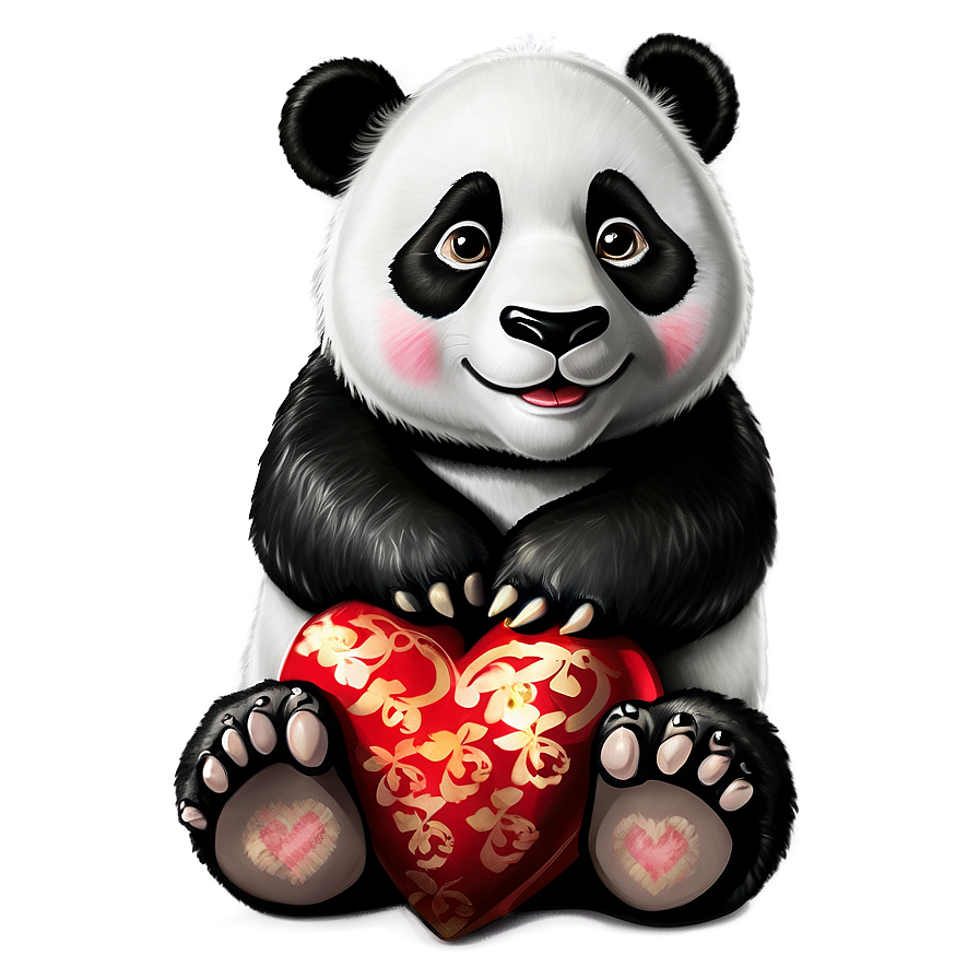 Panda With Heart Png Gap PNG Image