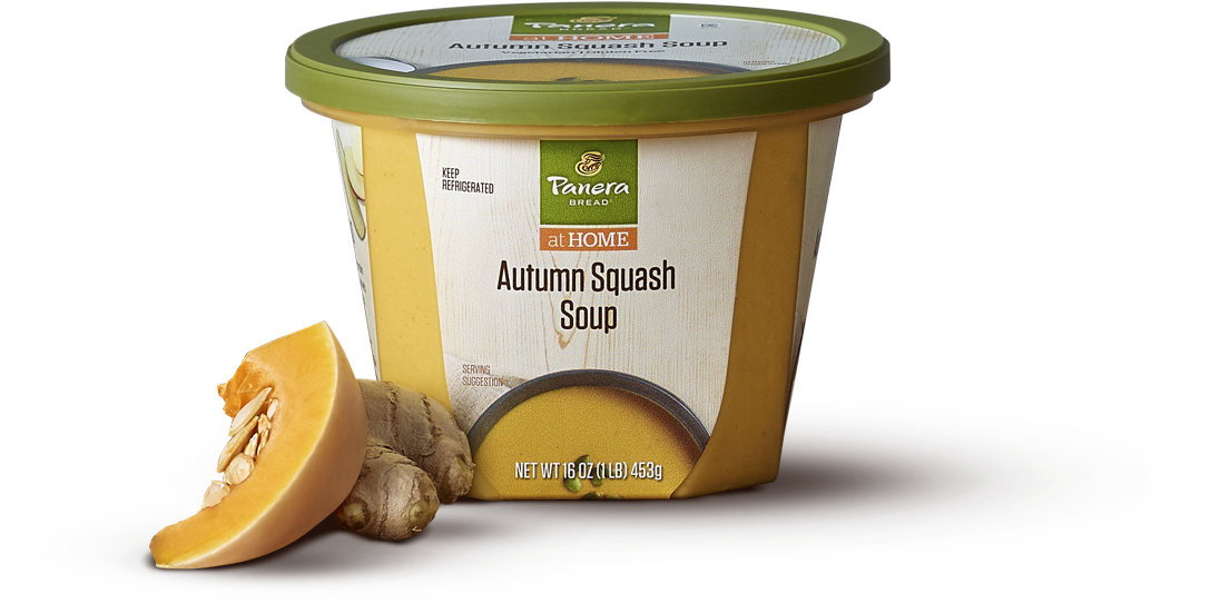 Panera Autumn Squash Soup Container PNG Image