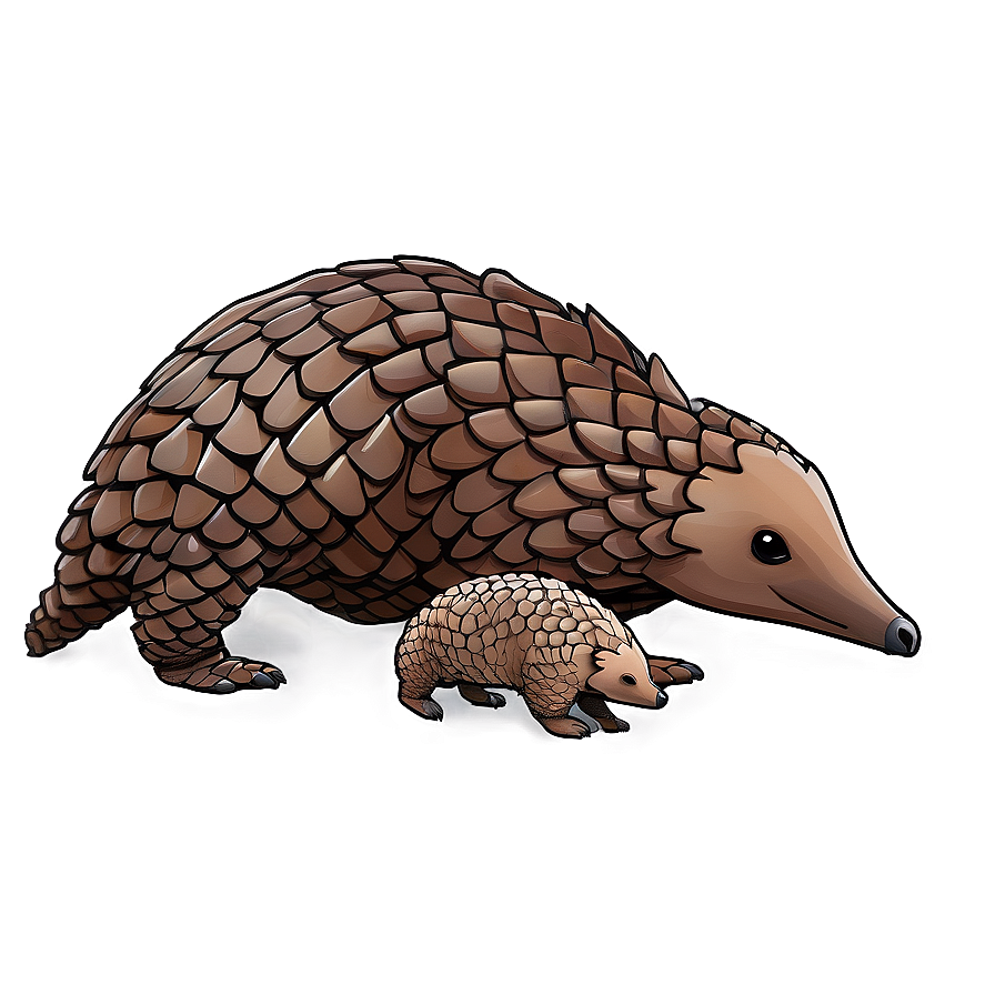 Pangolin Family Scene Png 06212024 PNG Image