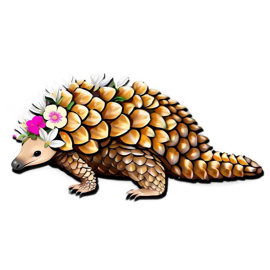 Pangolin With Flowers Png Mms83 PNG Image