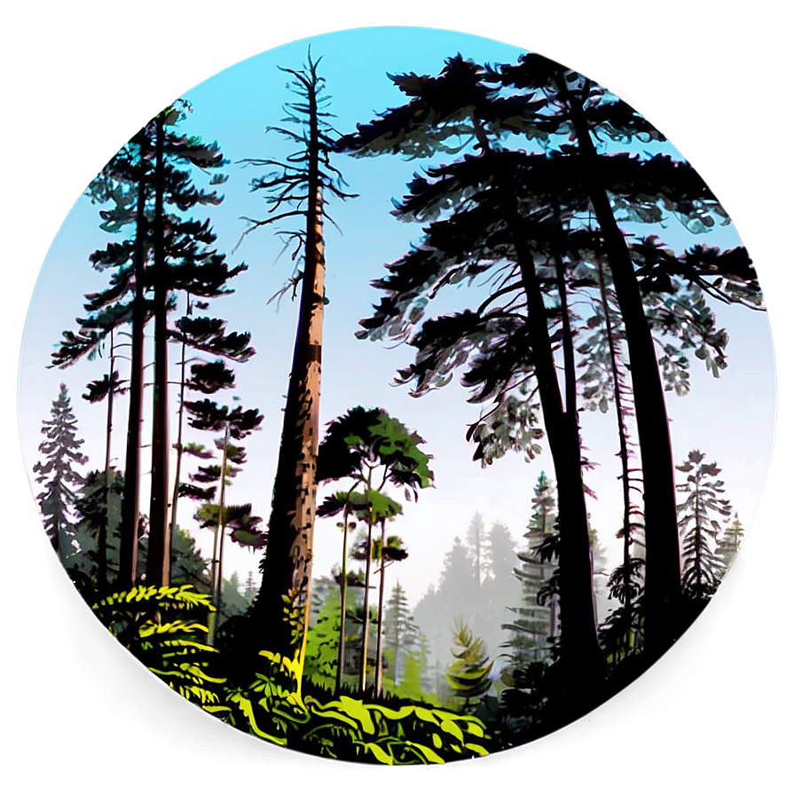 Panoramic Forest Silhouette Png Xty46 PNG Image