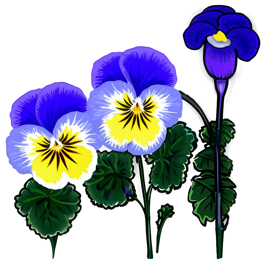 Pansy Flower Drawing Png 05252024 PNG Image