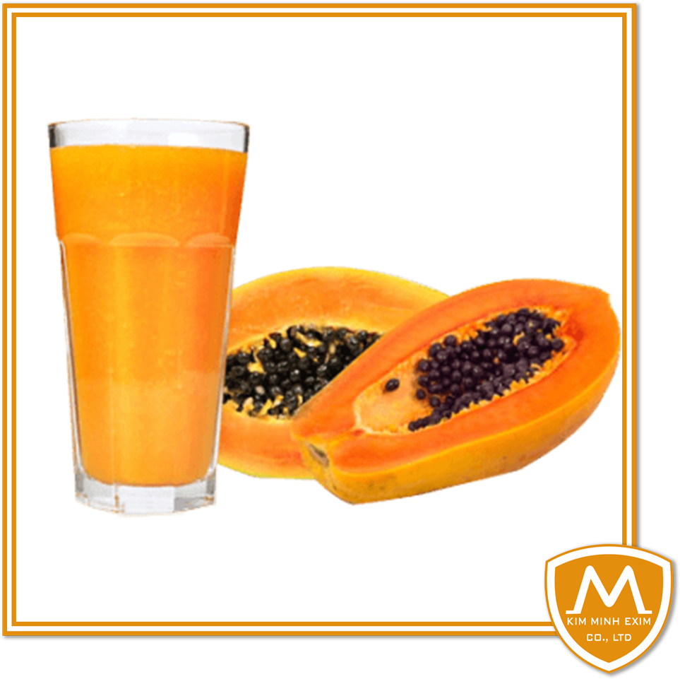 Papaya Fruitand Juice Display PNG Image