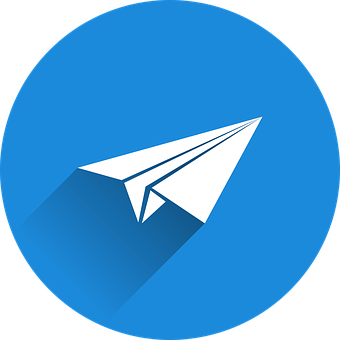 Paper Airplane Icon Blue Background PNG Image