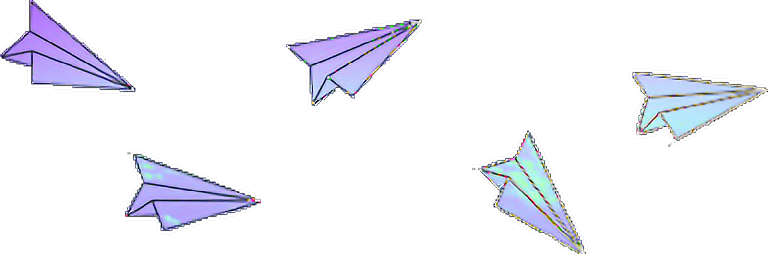 Paper Airplanes Vector Illustration PNG Image