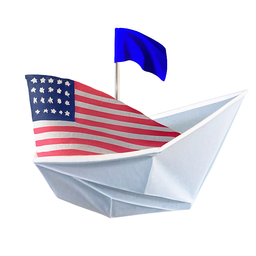 Paper Boat With Flag Png 7 PNG Image