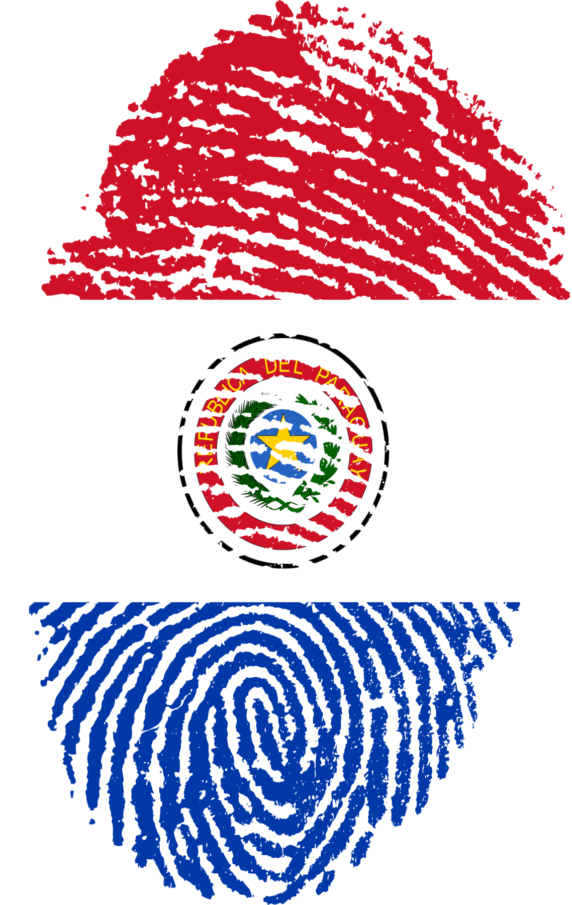 Paraguay Flag Fingerprint Art PNG Image