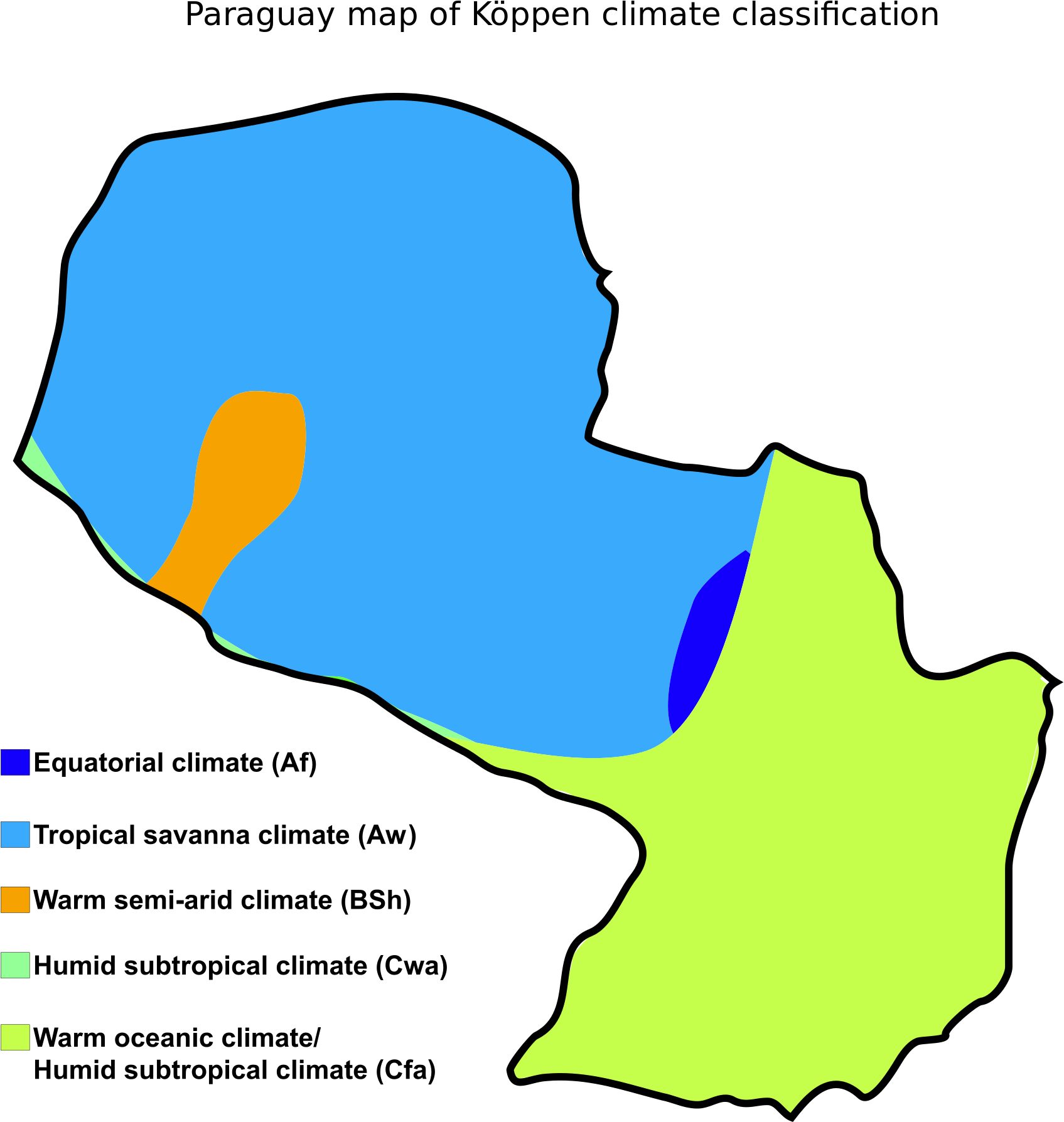 Paraguay Koppen Climate Classification Map PNG Image