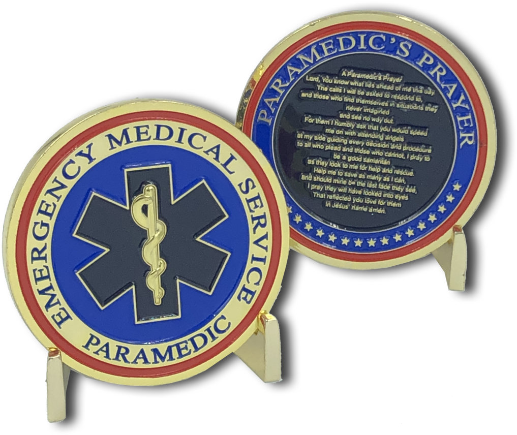 Paramedic Prayer Challenge Coin PNG Image