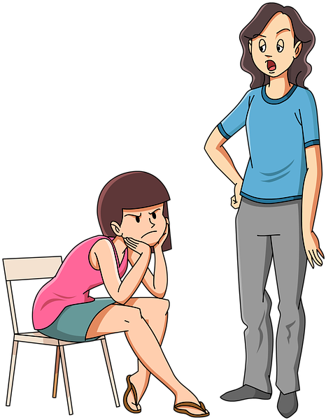 Parent Child Disagreement Cartoon PNG Image