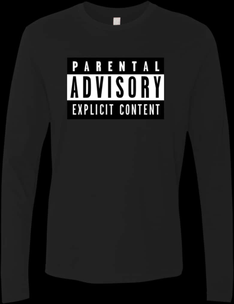 Parental Advisory Explicit Content Long Sleeve Shirt PNG Image