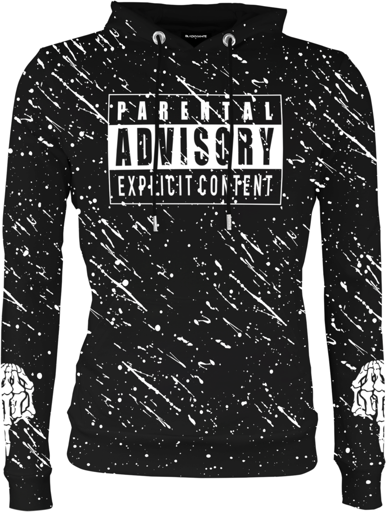 Parental Advisory Hoodie Design PNG Image