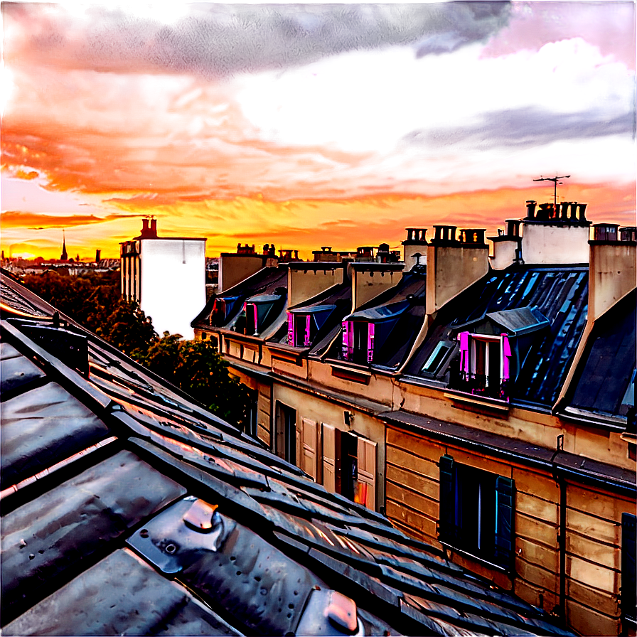 Paris Sunset Over Rooftops Png 06232024 PNG Image