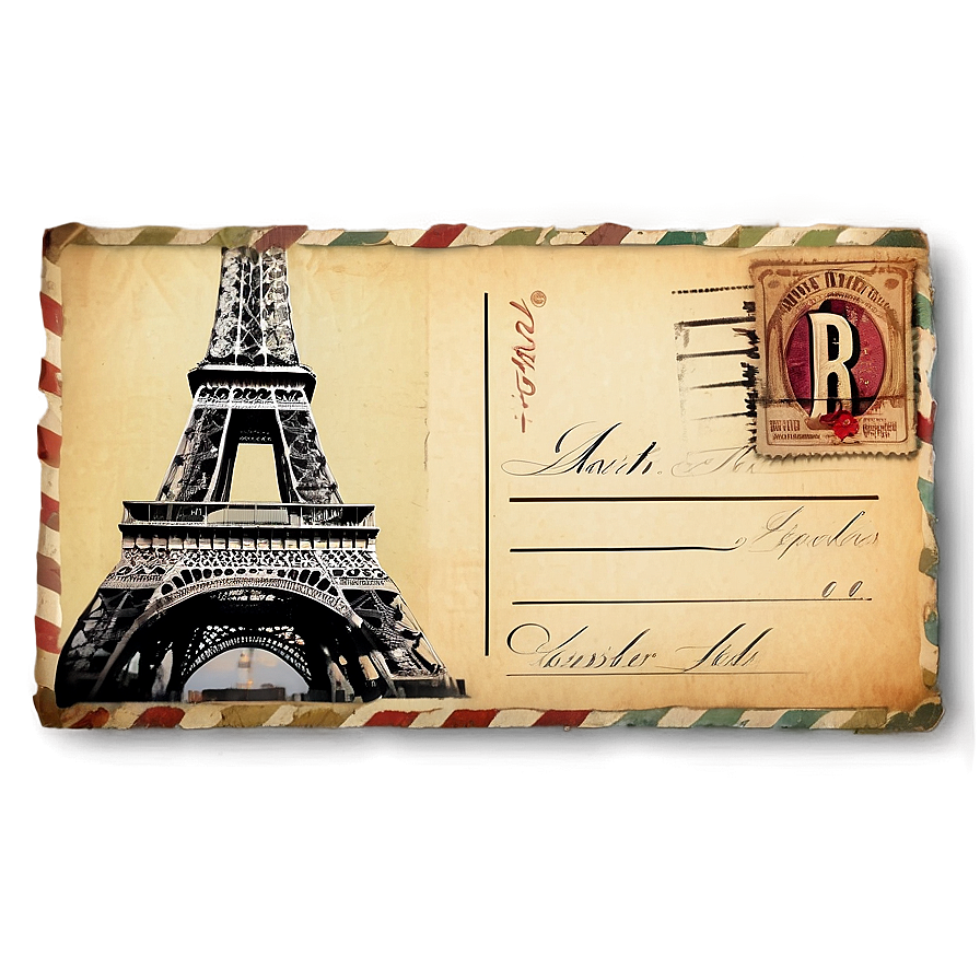 Paris Vintage Postcard Design Png 06232024 PNG Image