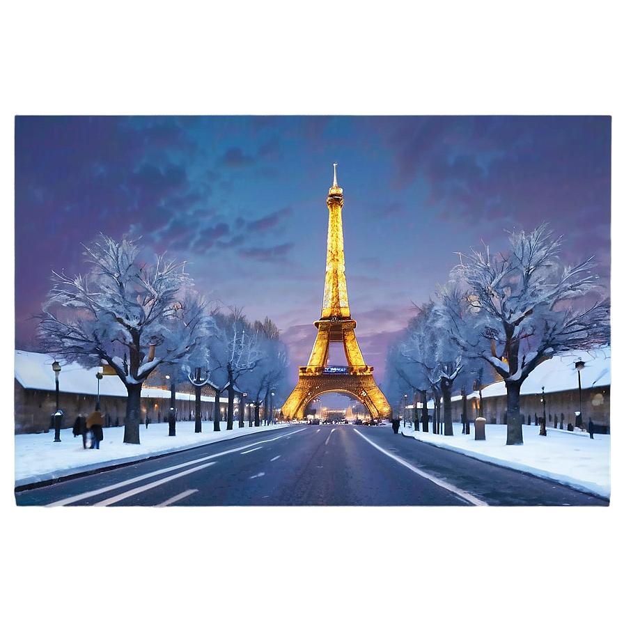 Paris Winter Wonderland Scene Png 06232024 PNG Image