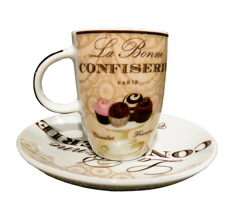 Parisian Confectionery Cupand Saucer PNG Image