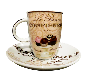 Parisian Confectionery Cupand Saucer PNG Image