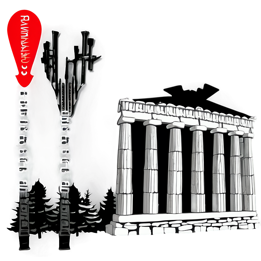 Parthenon Black And White Png 06252024 PNG Image