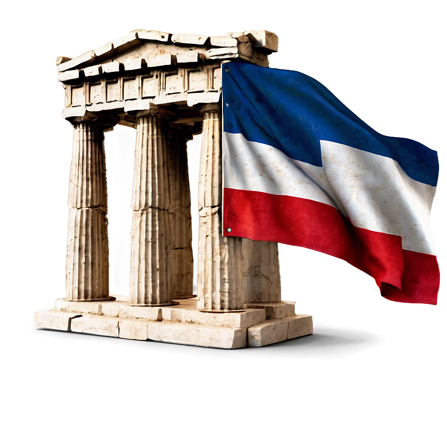 Parthenon With Greek Flag Png 06252024 PNG Image