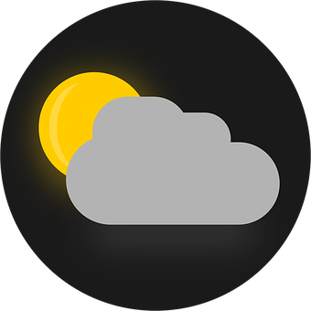 Partly Cloudy Sun Icon PNG Image