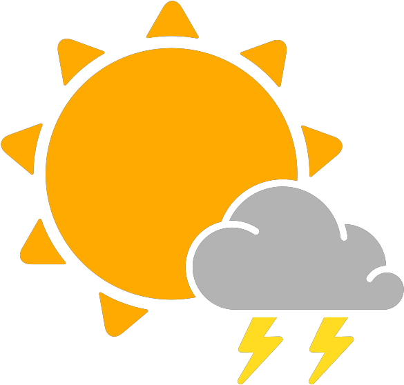 Partly_ Cloudy_with_ Thunderstorms_ Vector PNG Image