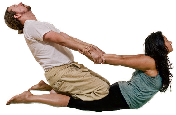 Partner Stretch Massage Technique PNG Image