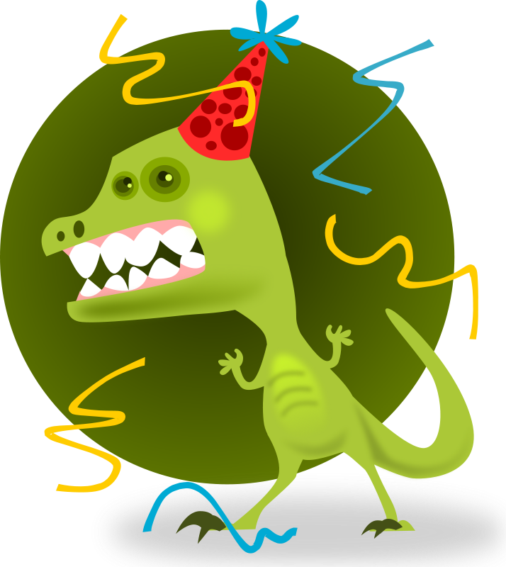 Party Dinosaur Celebration Illustration PNG Image