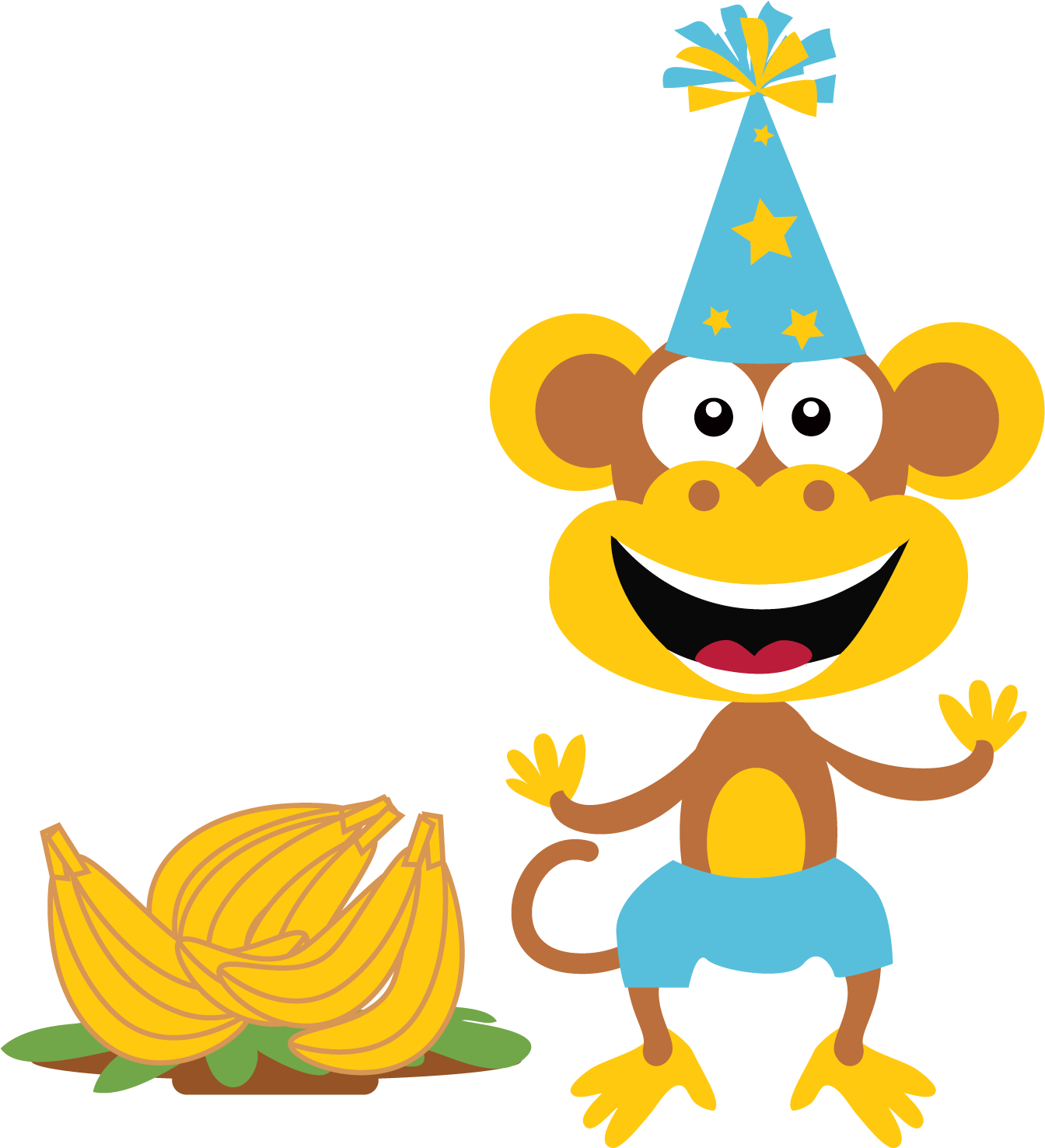 Party Monkeywith Bananas Clipart PNG Image