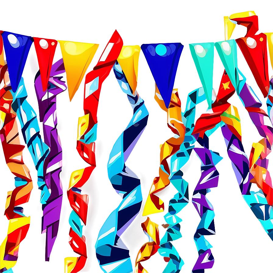 Party Streamers Vector Png 06282024 PNG Image