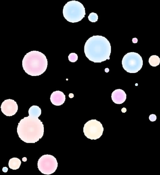 Pastel Bubbleson Black Background PNG Image