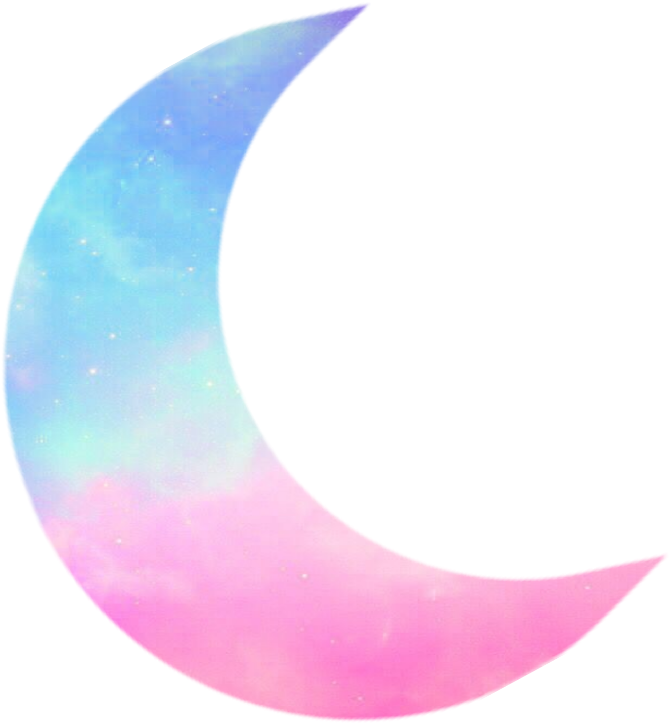 Pastel Crescent Moon PNG Image