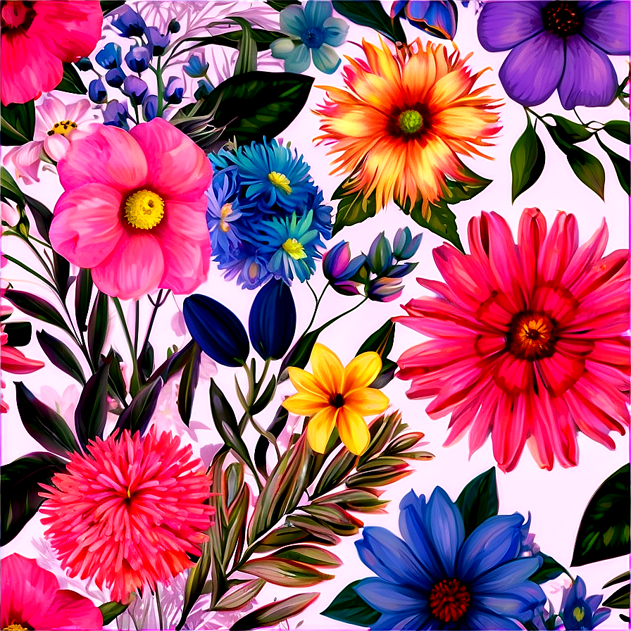 Pastel Floral Pattern Png Uum35 PNG Image