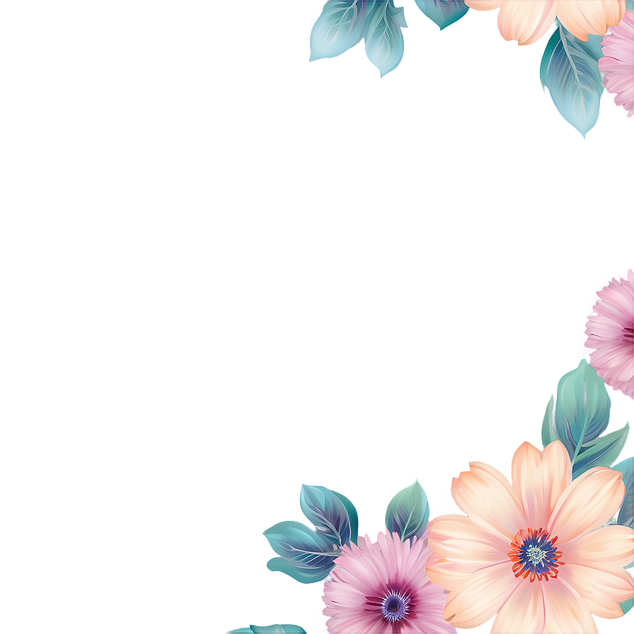 Pastel Flower Frame Png Toe64 PNG Image