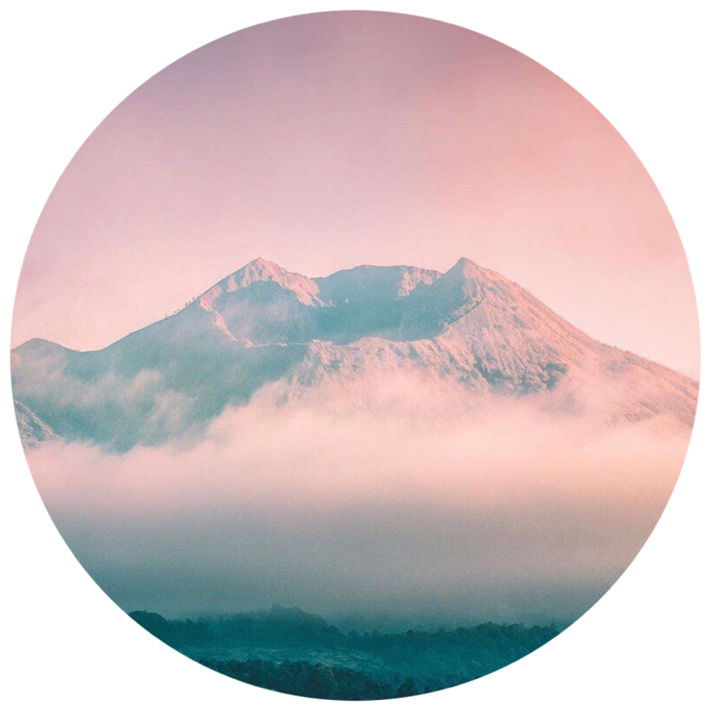 Pastel Mountain Summit Aesthetic PNG Image