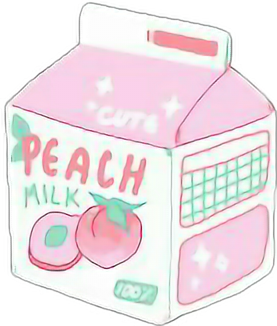 Pastel Peach Milk Carton Aesthetic PNG Image