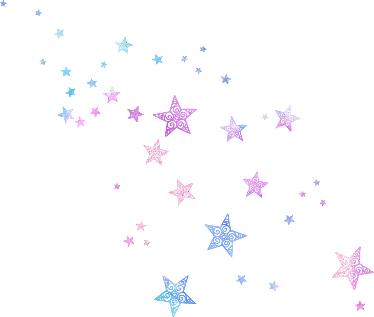 Pastel Stars Pattern PNG Image