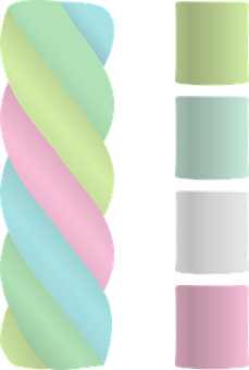 Pastel Twisted Marshmallow Art PNG Image