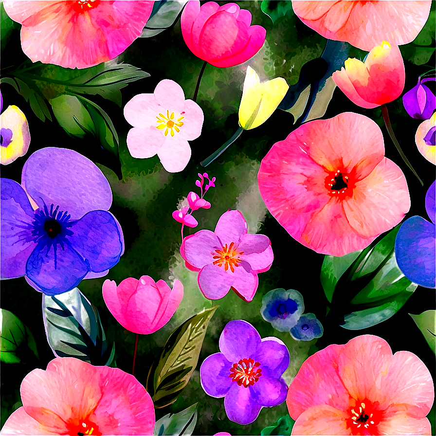 Pastel Watercolor Flowers Png 61 PNG Image