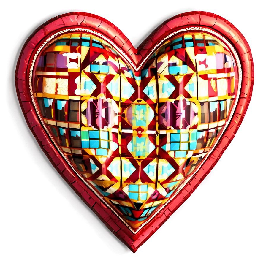 Patchwork Heart Clipart Design Png Dwi PNG Image