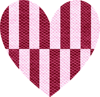 Patchwork Heart Pattern Valentines PNG Image