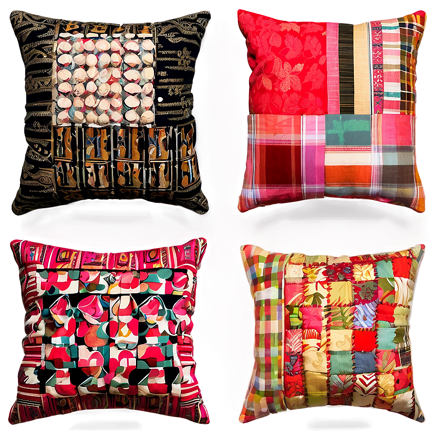 Patchwork Throw Pillows Png Fjl20 PNG Image