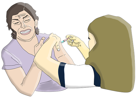 Patient Receiving Injection Cartoon PNG Image