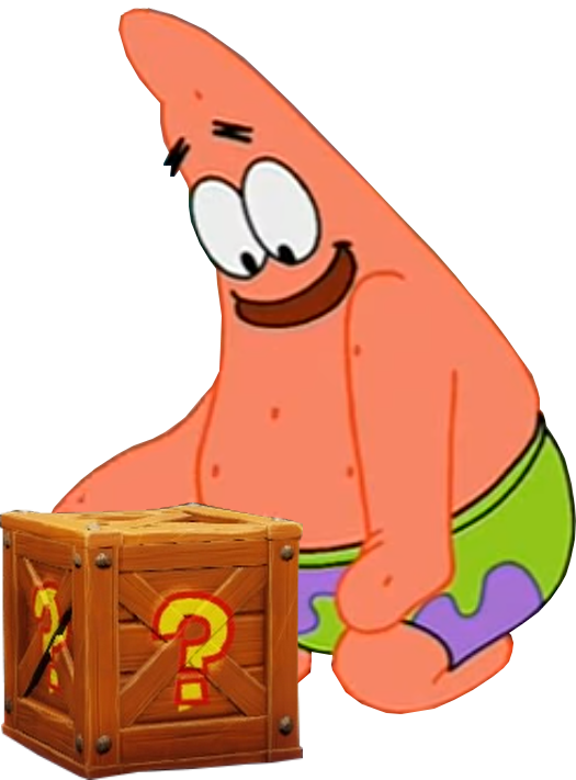 Patrick Star With Mystery Box PNG Image