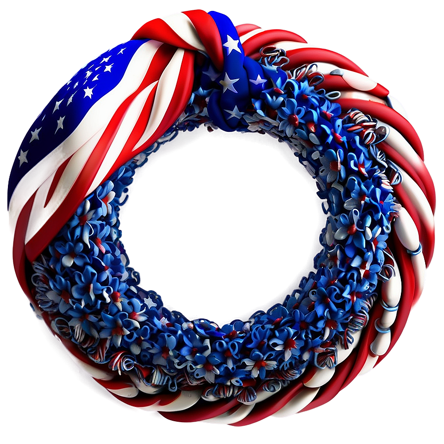 Patriotic 4th Of July Wreath Png 05212024 PNG Image